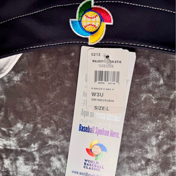 2013 World Baseball Classic Jersey. USA Jersey Majestic Button Up. Size Large - Picture 7 of 7